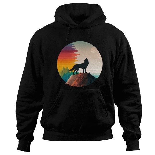 LGBTQIA+ Majestic wolf on the mountain top Hoodies