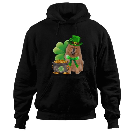 Chow Chow Dog Shamrock Irish Saint St Patrick Day Hoodies