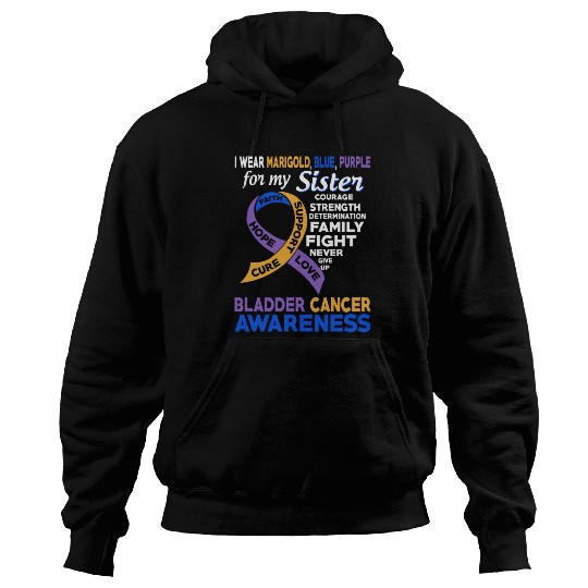 I Wear Marigold Blue Purple For My Sister Bladder Hoodies