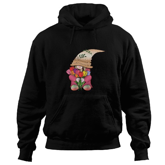 Gnome tulip flower cute fairy floral funny angle Hoodies