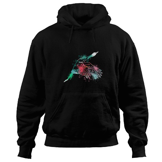Colorful Splash Art Farm animals goose Hoodies