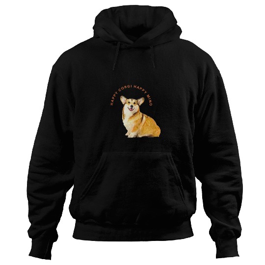 Happy mind happy corgi Hoodies