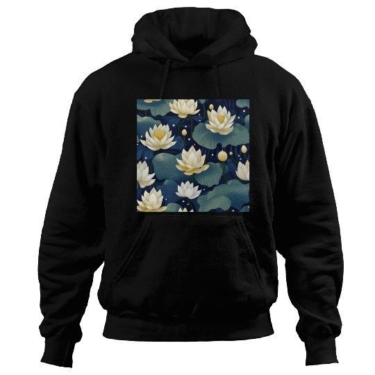 Serenity Blooms: Timeless Lotus Pattern Hoodies
