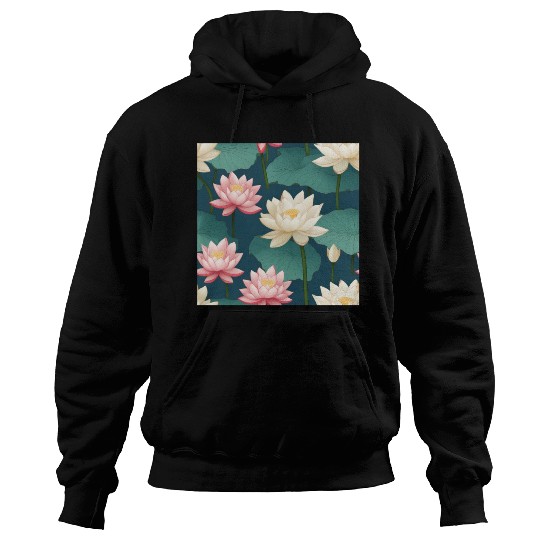 Serenity Blooms: Timeless Lotus Pattern Hoodies