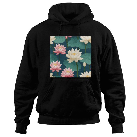 Serenity Blooms: Timeless Lotus Pattern Hoodies