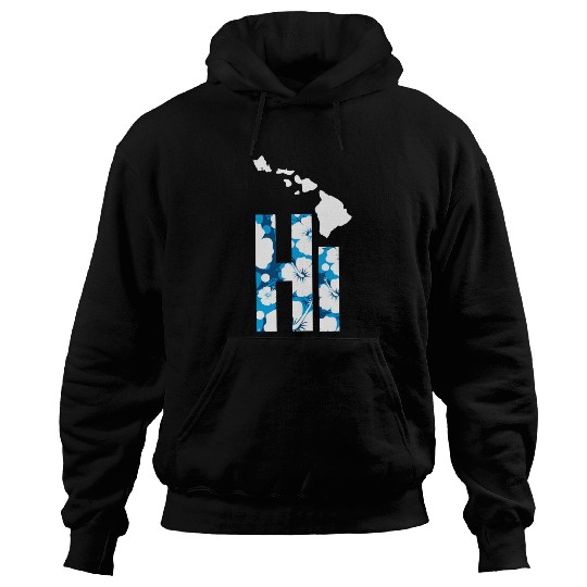 Hawaii Hi Hibiscus Blues Hoodies