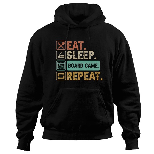 Eat Sleep Board Game Repeat Hoodies