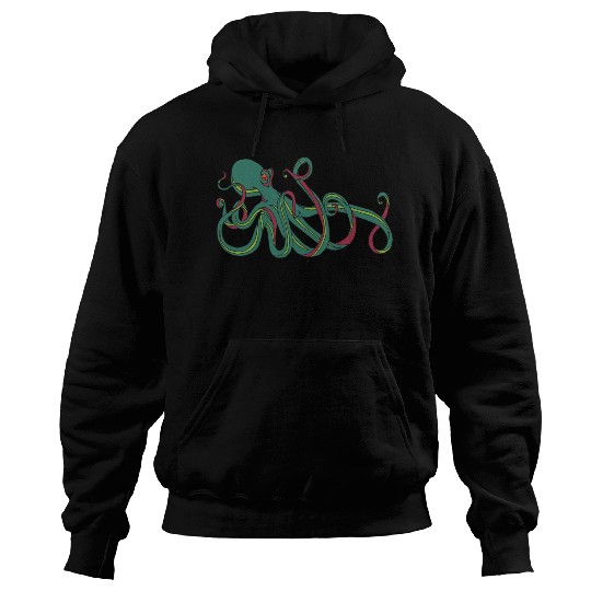 Green Octopus Hoodies