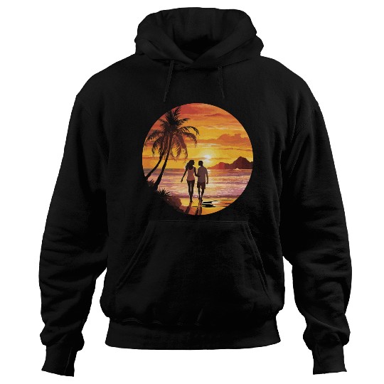 Beach romantic couple Hoodies