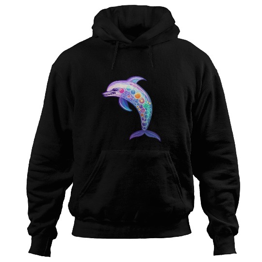 Kawaii Dolphin - Fantastical Ocean Dreams Hoodies
