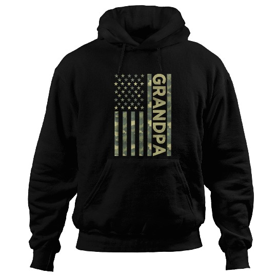 Proud Grandpa Camouflage American Us Flag Camo Hoodies