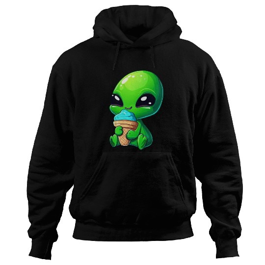 Alien Extraterrestrial Ice Blue Green Hoodies