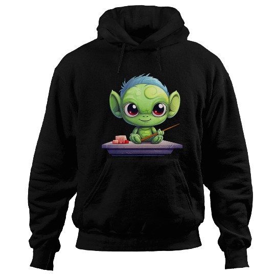 Alien Enjoying Sushi Hoodies