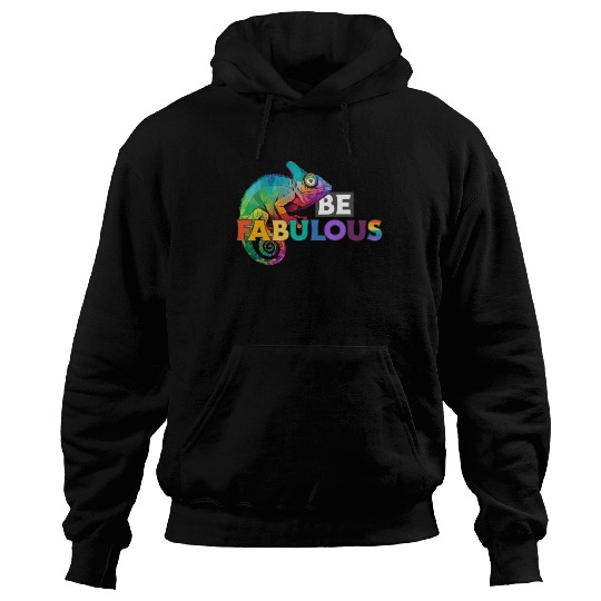 Be fabulous! with rainbow colored chameleon Hoodies