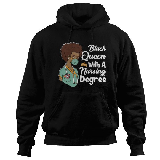 Black Queen With A Nursing Degree Hoodies