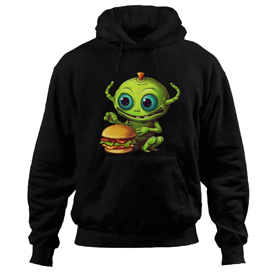 Four-legged Alien: Fast Food Enthusiast Hoodies
