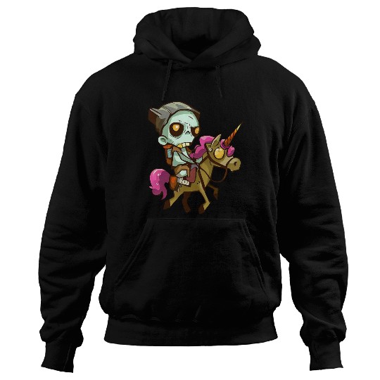 Zombie on unicorn Hoodies