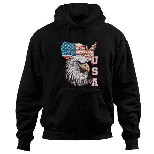 gift idea bald eagle american flag Hoodies