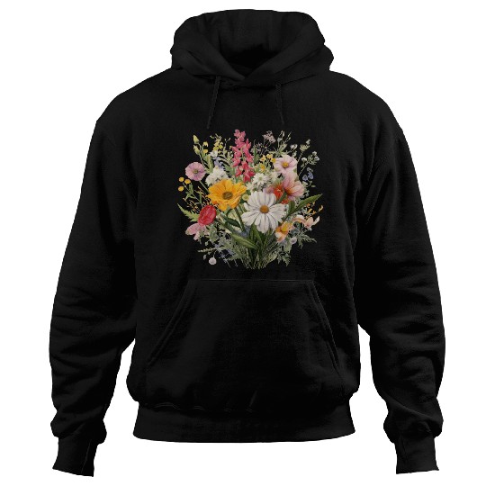 Wild Flowers Botanical Flower Nature Colorfull Hoodies