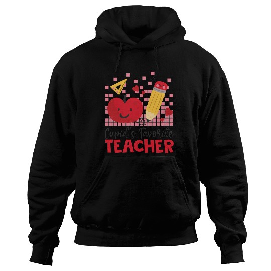 Retro Cupid s Favorite Teacher Teacher Valentines Hoodies