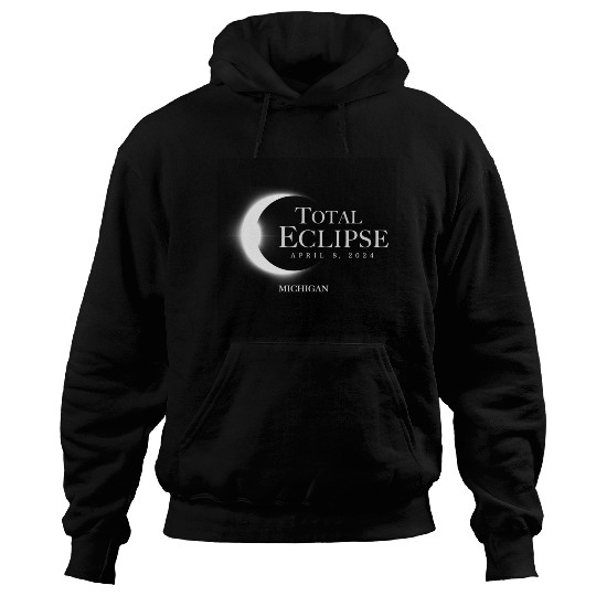 Michigan 2024 Eclipse Souvenir April 8 Memento Hoodies