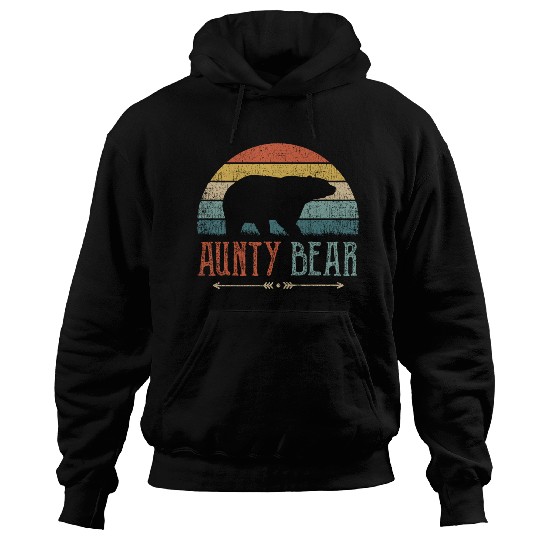 Aunty Bear Vintage Retro Aunt Present Auntie Hoodies
