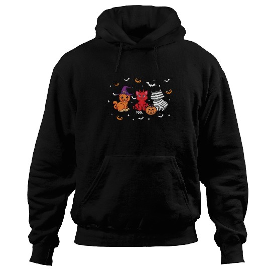 Cute Cats Kitten Funny Lazy Creepy Halloween Hoodies