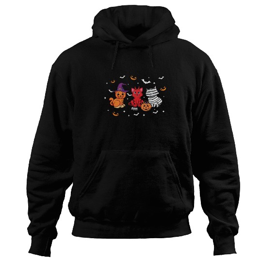 Cute Cats Kitten Funny Lazy Creepy Halloween Hoodies