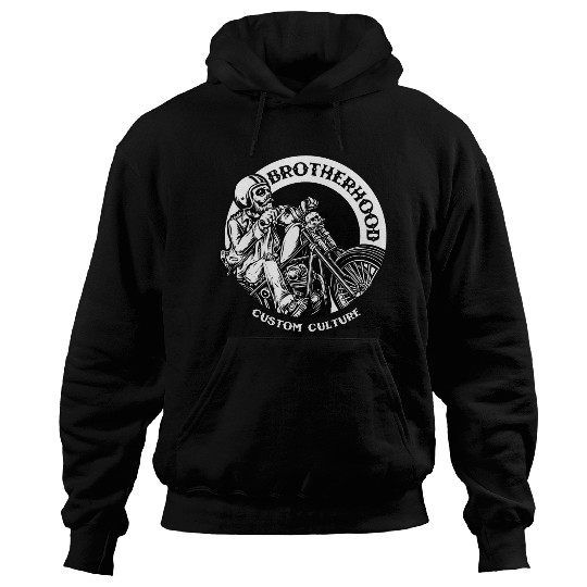 Riding brotherhood culture, skeleton riding a bike Hoodies