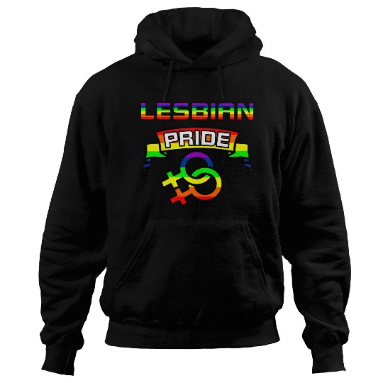 Gender lesbians in rainbow colors with text Hoodies