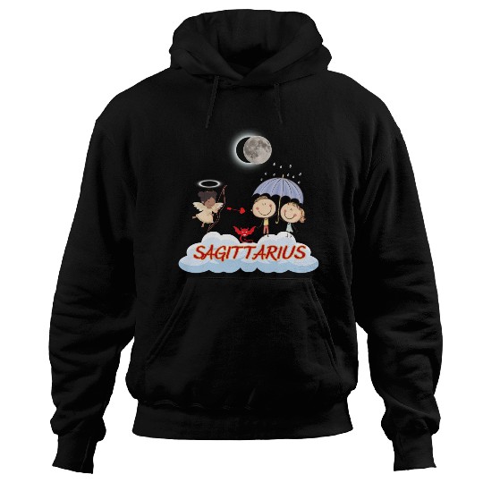 Zodiac Sign Sagittarius Astrology Angel & Bow Hoodies