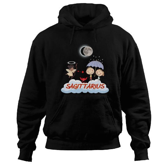 Zodiac Sign Sagittarius Astrology Angel & Bow Hoodies