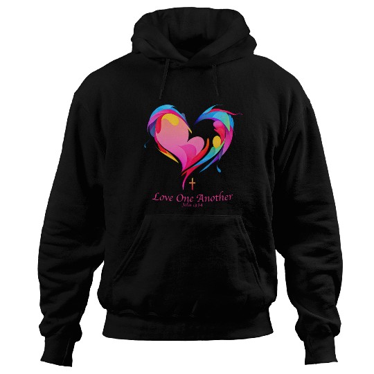 Love One Another Bible Verse John 13:34 Hoodies