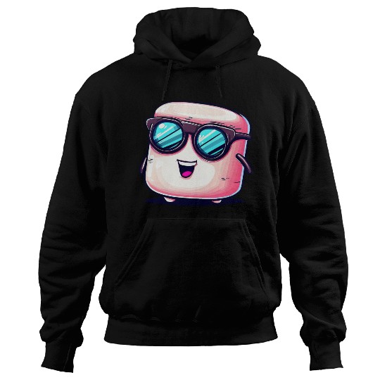 Cool Marshmallow with Sunglasses: Casual Design Hoodies