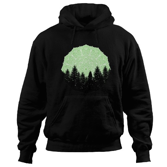 Green Forest Mandala Pacific Northwest Hoodies