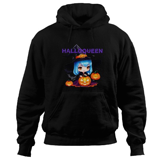 Hallo Light Blue Witch Hoodies