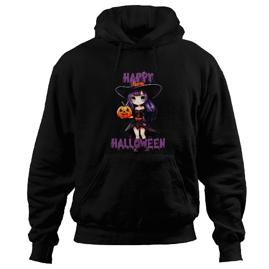 Happy Halloween purple witch Hoodies