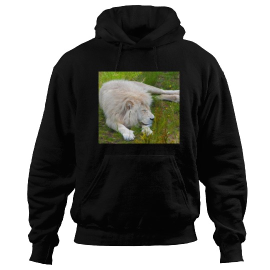 Slumbering Ivory King South African White Lion Hoodies