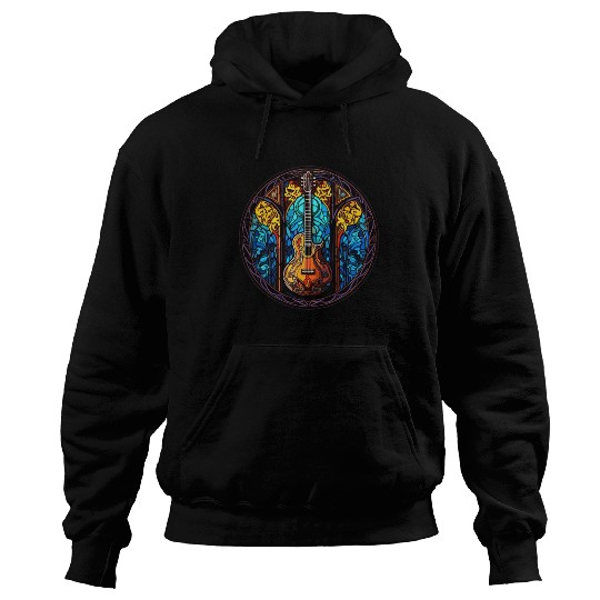 Guitar Stained Glass Art - Men Women Guitar Hoodies