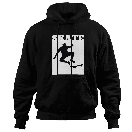 White Black Illustrated Skate Hoodies
