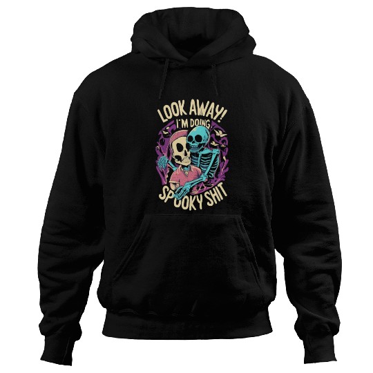 Spooky Shit Skeleton Girl in Arm Halloween Hoodies