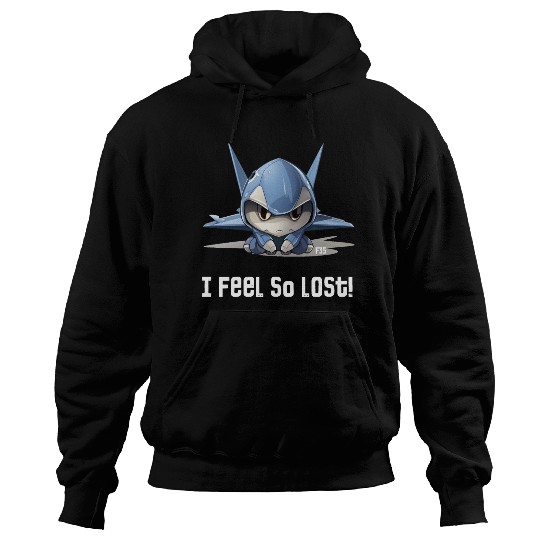 Little Lost Cute F35 Fighter Plane Illustration Hoodies