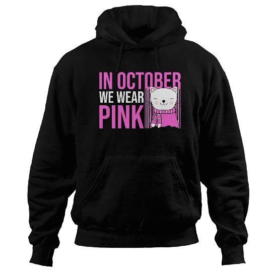 In October We Wear Pink Cute Cat Hoodies