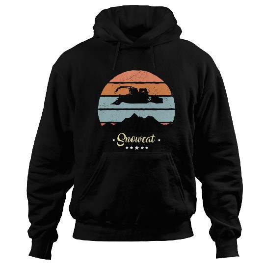 Snowcat Vintage Snow Vehicles Retro Sunset Hoodies
