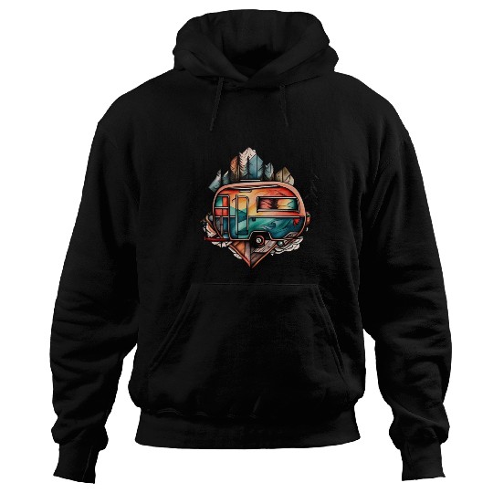 Camper / camping / Wildness / Tree / Mountain Hoodies