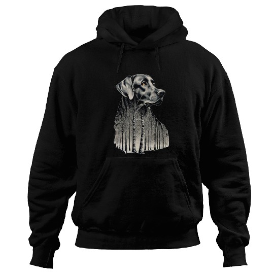 Funny black labrador charcoal drawing Hoodies
