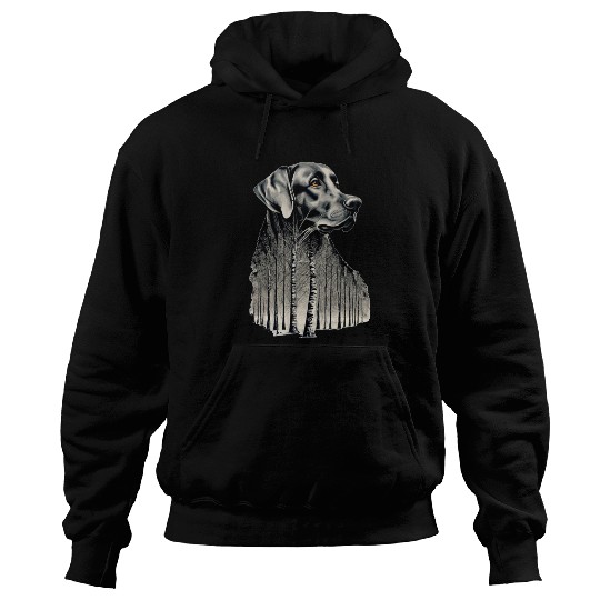Funny black labrador charcoal drawing Hoodies