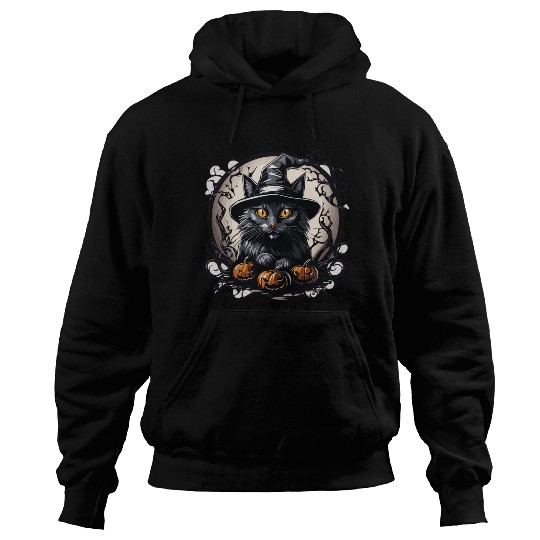 Witch Black Cat Gaze Hoodies