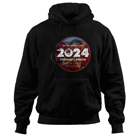 Why vote for a lesser evil? Cthulhu and Dagon 2024 Hoodies