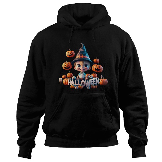 Halloween Boy With Brown Hair Hoodies